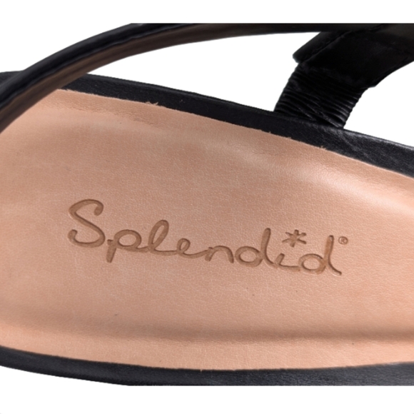 Splendid Keeva Square Toe Leather Sandals Size 10 | NEW Black Espadrille Heel - Picture 11 of 11